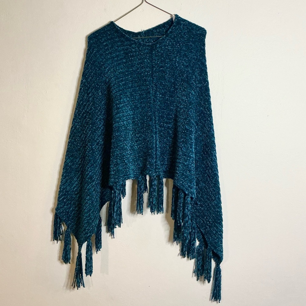 Chico's Teal Textured Poncho